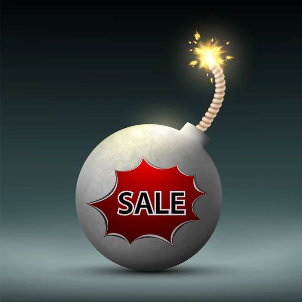Bomb with a wick and word sale — Stock Photo, Image