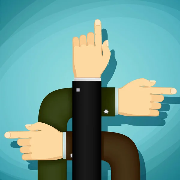 Mänskliga händer peka finger riktning — Stockfoto