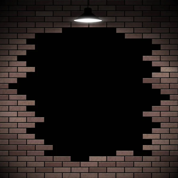 Black hole in the brick wall. Stock vector. — Stock Photo, Image