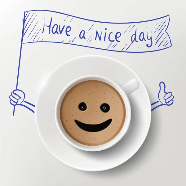 Чашка кави з мати хороший день — стоковий вектор