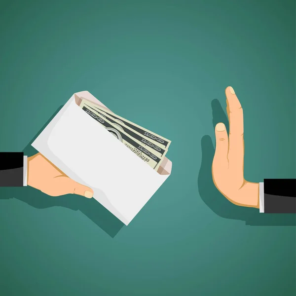 Man giving a bribe in an envelope — Stock Vector