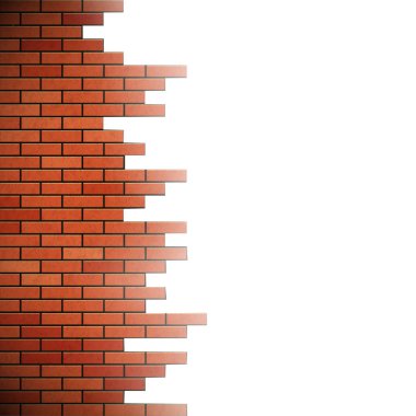 Destroyed brick wall.  clipart