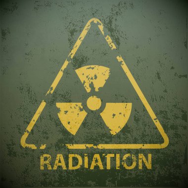 Radyoaktivite için sarı uyarı işareti. 