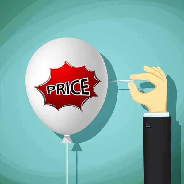 Balão com a palavra preço . — Vetor de Stock