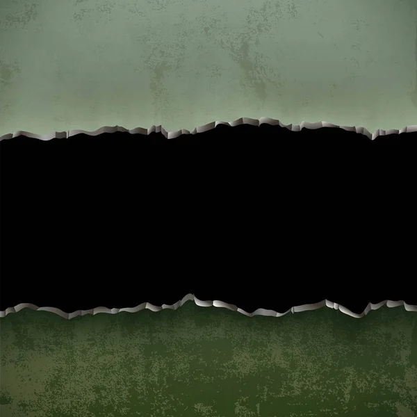 Металлическая зеленая разорванная поверхность — стоковый вектор