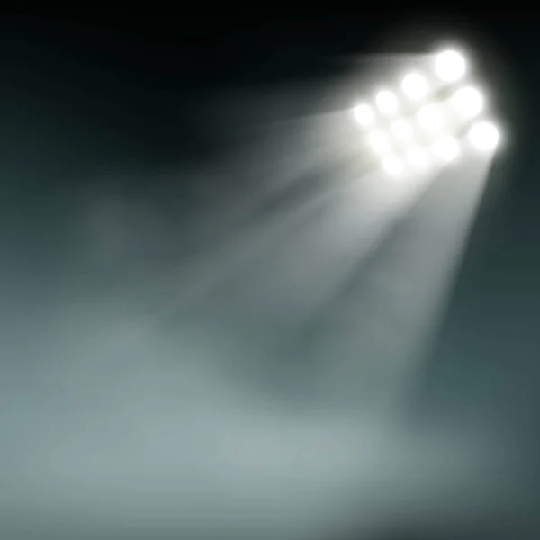 Stadium lights on dark background. — Stock Vector