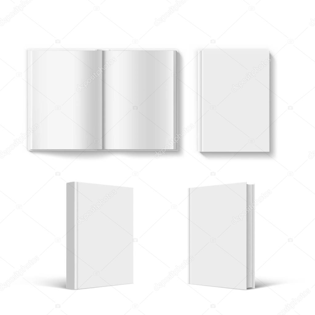 Set of blank books cover template