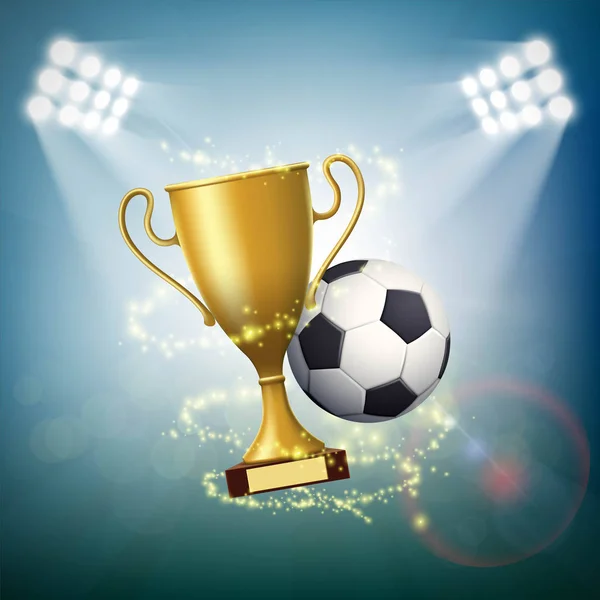 Μπάλα ποδοσφαίρου με χρυσό κύπελλο — Διανυσματικό Αρχείο