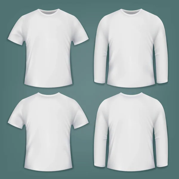 Conjunto de camisetas brancas em branco —  Vetores de Stock