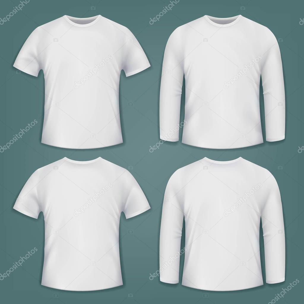 Set of white blank t-shirts