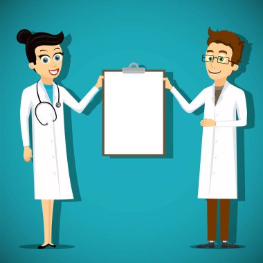 İki doktor boş Pano holding