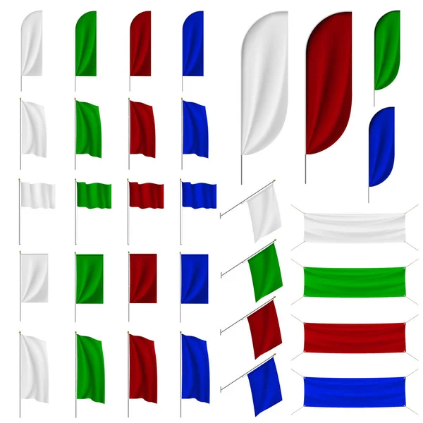 Set de banderas multicolores — Vector de stock