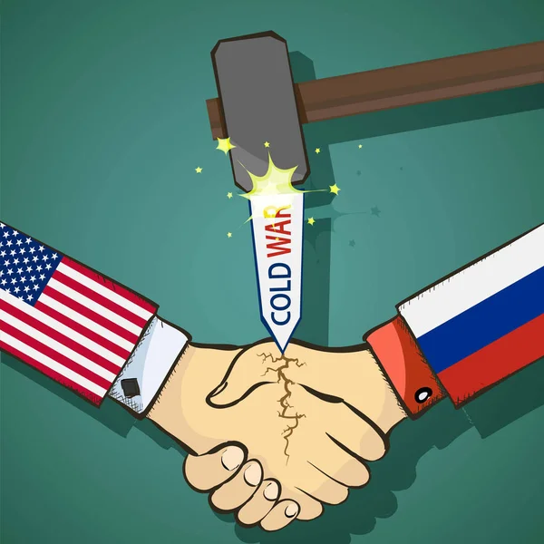 Guerre froide entre les Etats-Unis et la Russie — Image vectorielle