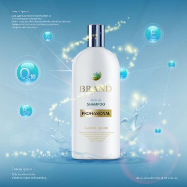 Saç şampuanı ile plastik tüp.