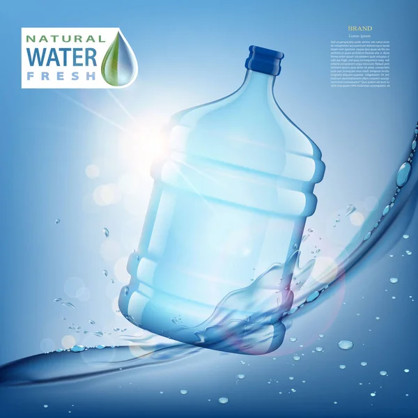 用干净、 新鲜水的瓶子 — 图库矢量图片