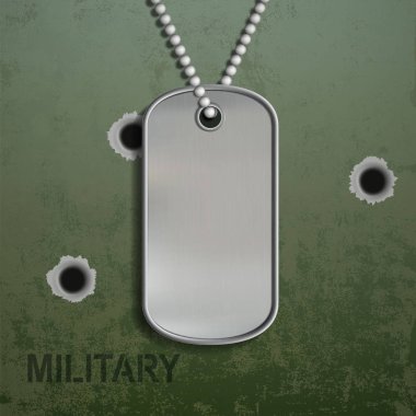 Zincir üzerinde boş metal tagshanging