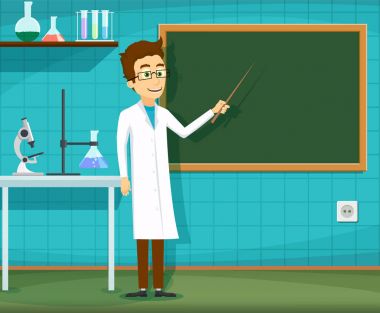 Adam Beyaz önlük üzerinde