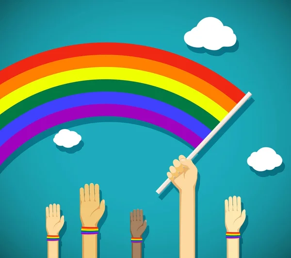 同性恋的彩虹旗 — 图库矢量图片