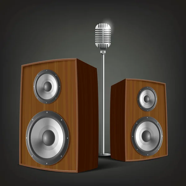 Haut-parleurs audio et microphone — Image vectorielle