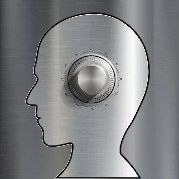 Deposit box shaped as human head — Stock Vector