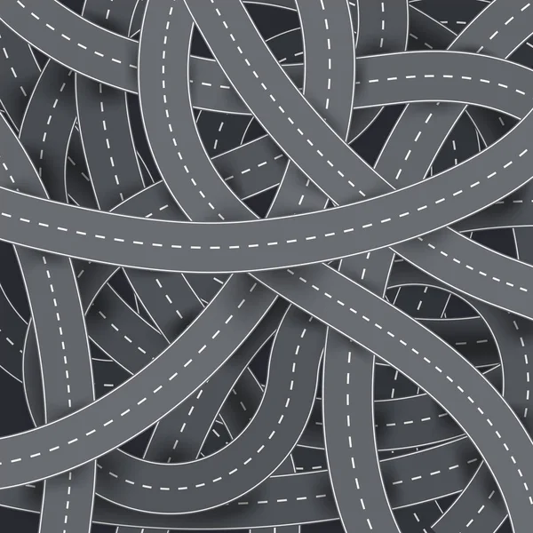 Textura com estradas sinuosas — Vetor de Stock