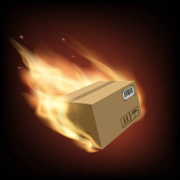 Κουτί για την πυρκαγιά. Παραλαβή των εμπορευμάτων — Διανυσματικό Αρχείο