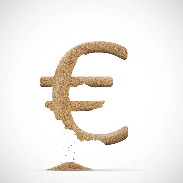 Vector Illustration Design Euro Currency Symbol Consists Sand Financial Exchange — Stock Vector