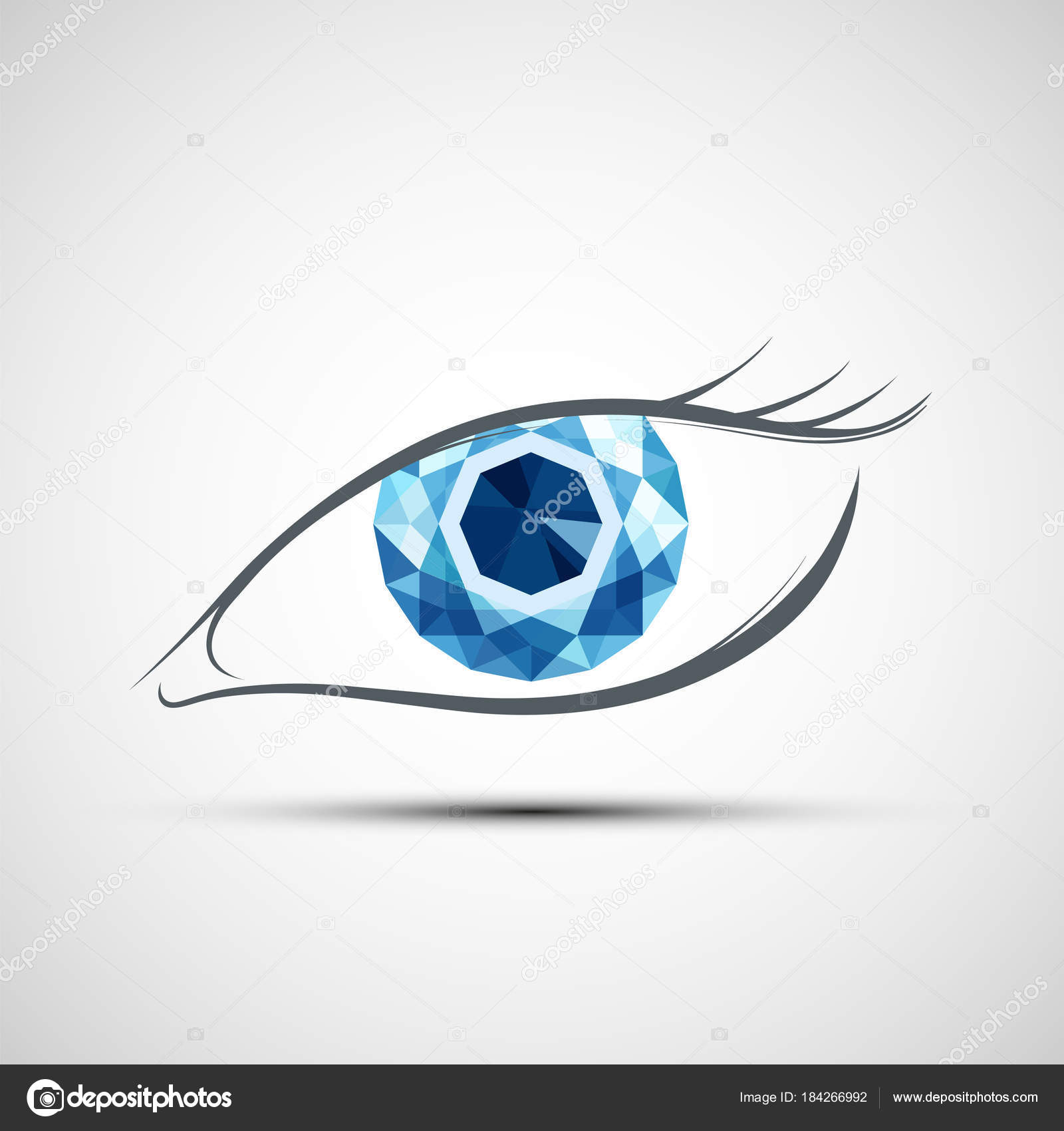 Icono Ojo Humano Con Diamante Diseño Del Logotipo Stock Vector Vector de  stock #184266992 de ©vantuz, image size:1600x1700