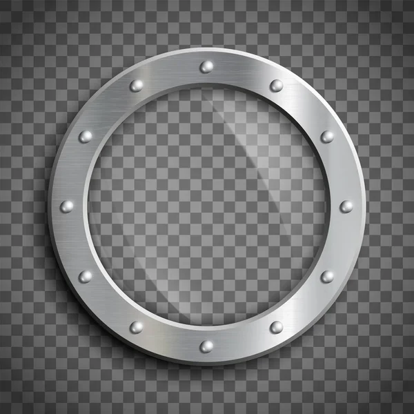 Porthole Janela Redonda Fundo Transparente Ilustração Vetor — Vetor de Stock