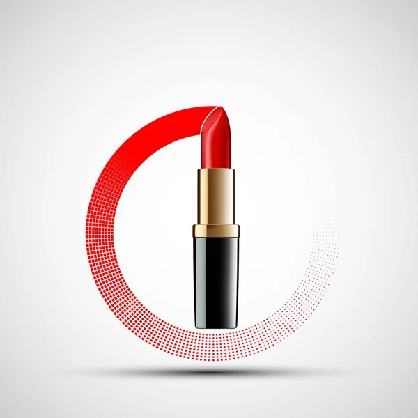 Icono lápiz labial rojo — Vector de stock