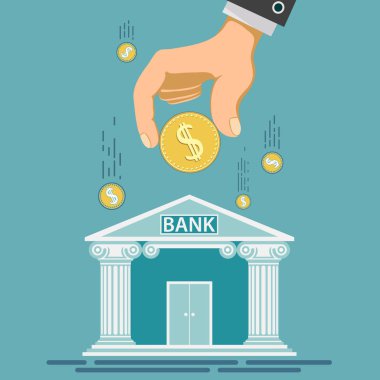 İnsan eli bankaya altın dolar bozuk para atma.