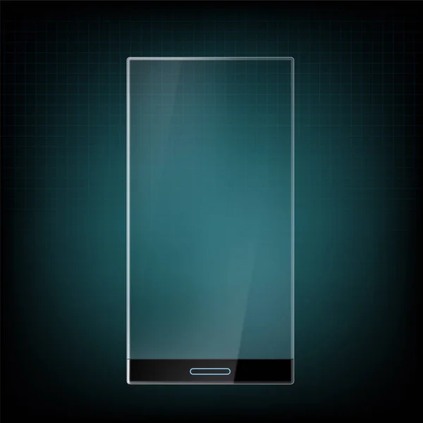 Smartphone Futurista Con Pantalla Cristal Transparente Información Comunicación Tecnológica Stock — Vector de stock