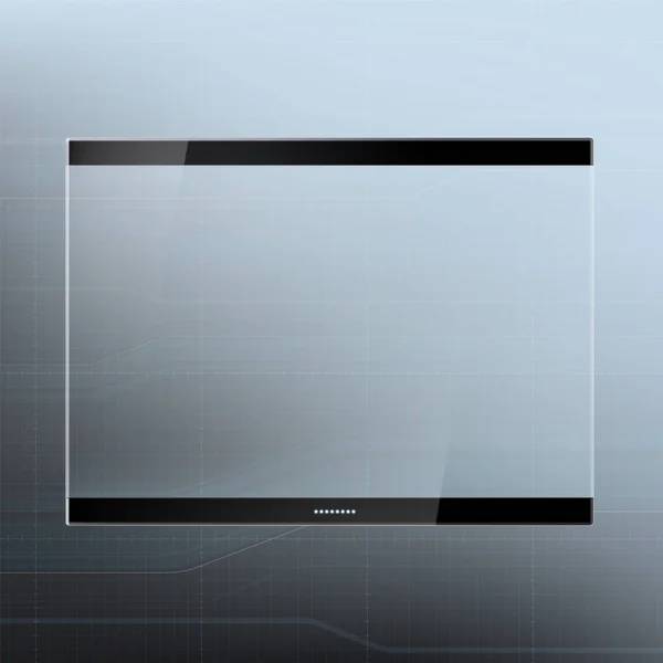 透明なガラス スクリーンを持つ未来的なタブレット デバイス — ストックベクタ