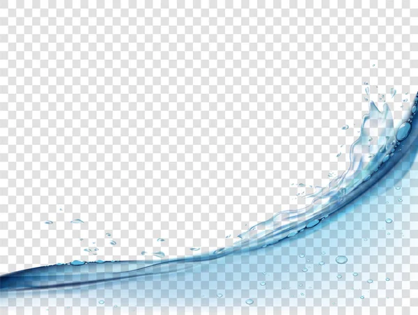 Water Wave Surface Splash Transparent Background — Stock Vector