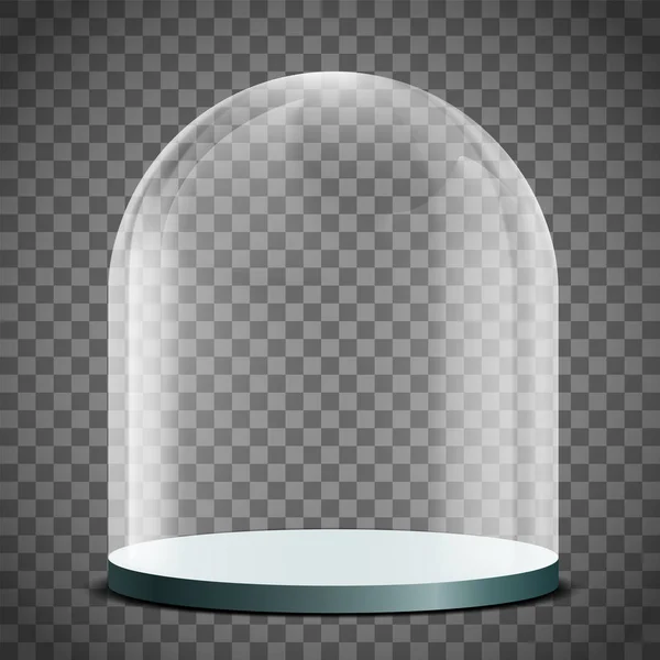 Detail View Glass Dome Transparent Background — Stock Vector