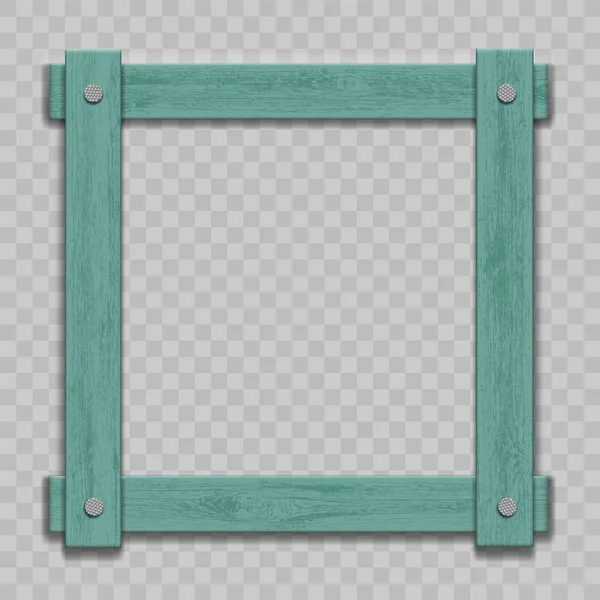 Mockup Old Wooden Frame Transparent Background — Stock Vector