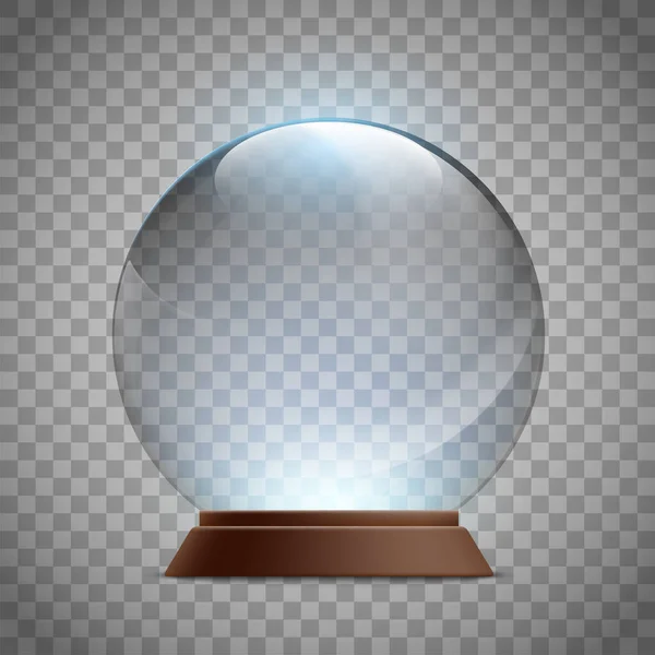 Christmas glass empty snow globe. Crystal magic ball template — ストックベクタ