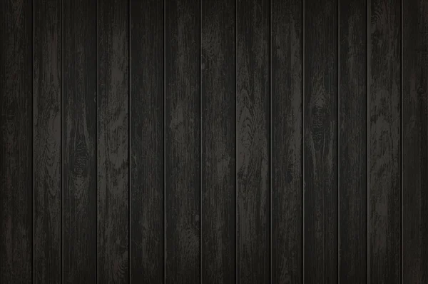 Textura de fondo de madera negra. Plantilla vectorial — Vector de stock