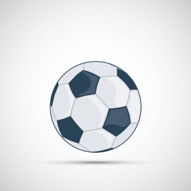 Futbol topu ikonu. Beyaz bir arka planda izole edilmiş. Vektör illüstrasyonu.