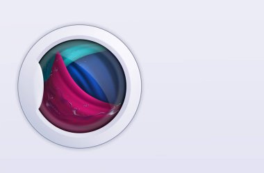 Çamaşır makinesi ve çamaşır tozu.