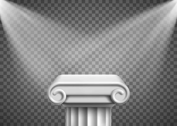 Antikes Säulenpodest mit Scheinwerfern zur Präsentation — Stockvektor