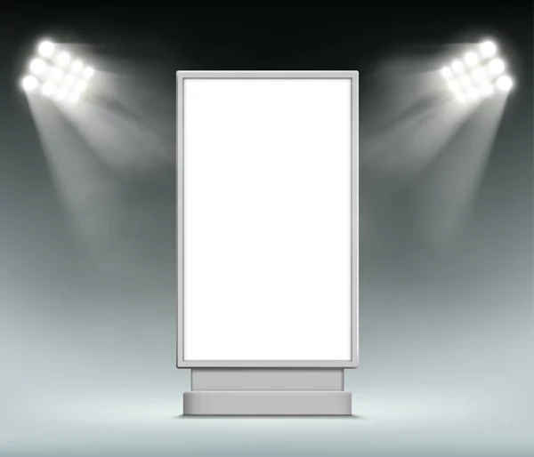 Rua publicidade caixa de luz em branco. Painel de avisos em formato vertical — Vetor de Stock