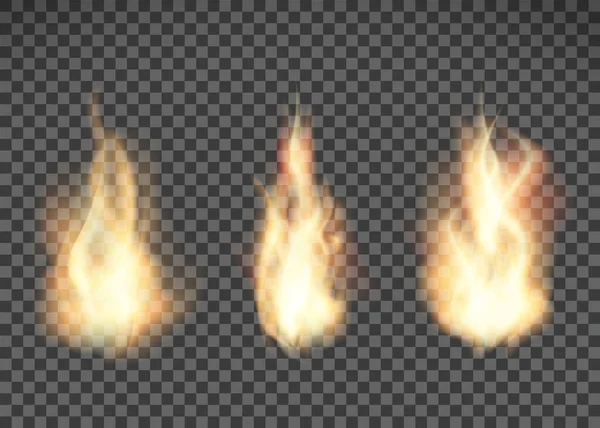 Ohnivá Textura Vzor Plamene Izolovaný Průhledném Pozadí Vektorová Ilustrace — Stockový vektor
