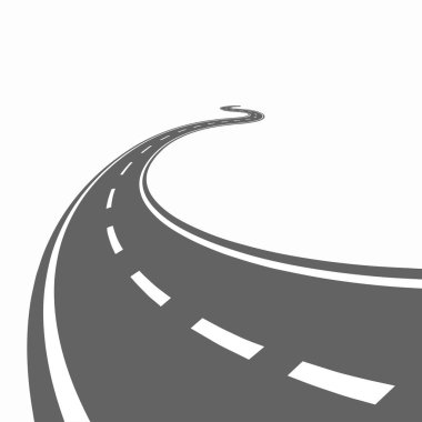 Curved winding road. Logo isolated on a white background. Vector icon. clipart