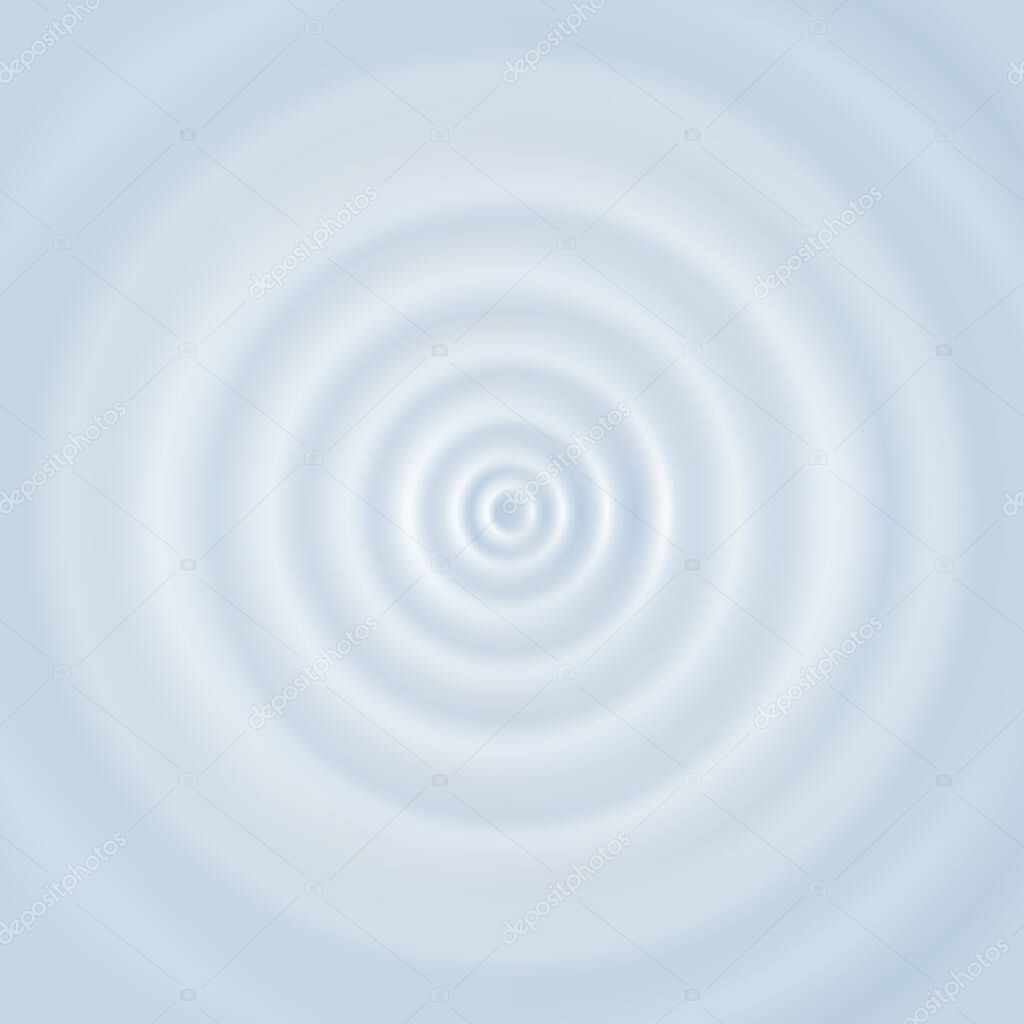 Round ripple on the liquid surface. The texture of cream, milk or yogurt. Top view. Vector background.