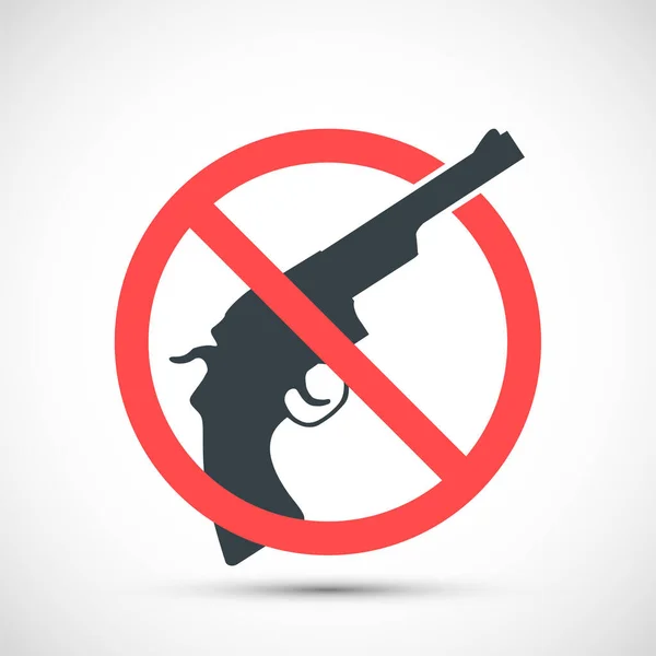 Prohibición Roja Armas Icono Aislado Sobre Fondo Blanco Ilustración Vectorial — Archivo Imágenes Vectoriales