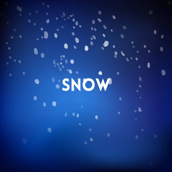 Kerst plein wazig achtergrond - nacht snow sky kleuren met citaat — Stockvector