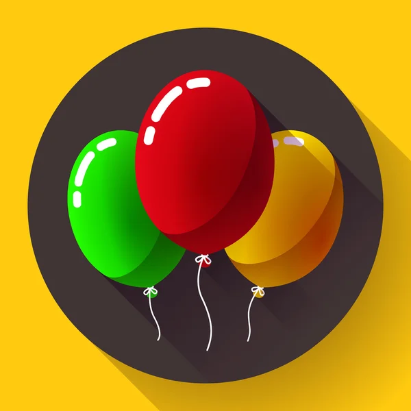 Festive ballons à air multicolore icône symbole de vacances, fête d'anniversaire — Image vectorielle
