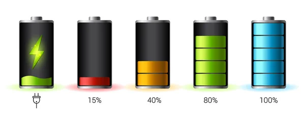 Urladdat och fulladdat batteri smartphone - vektor infographic — Stock vektor