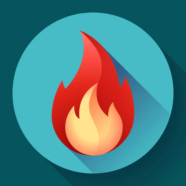 Czerwony Ogień Płomień ikona ilustracja wektorowa — Wektor stockowy